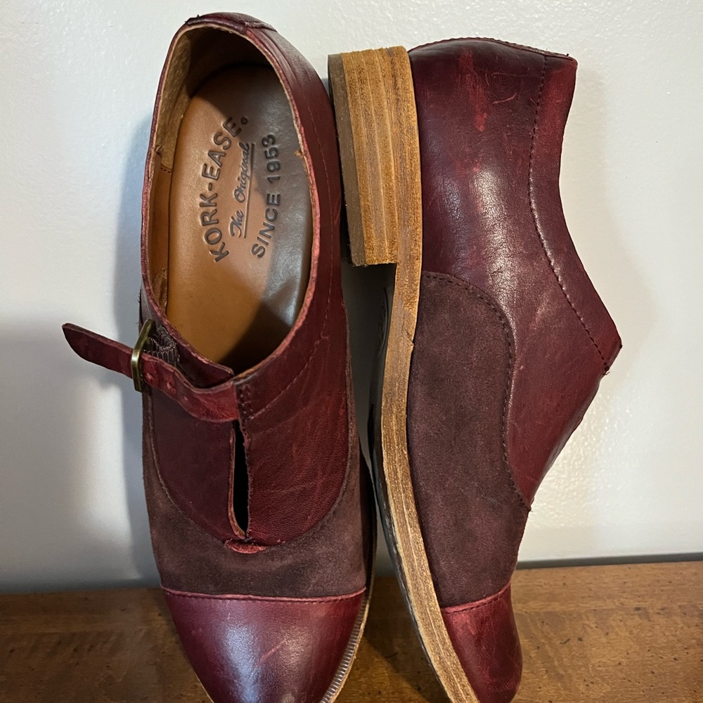 Kork-Ease Deep Red Leather Shoes - Picture 2 of 3